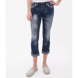 Big Star Vintage Liv Stretch Cropped Jeans Bleached Distressed Womens 26 Denim